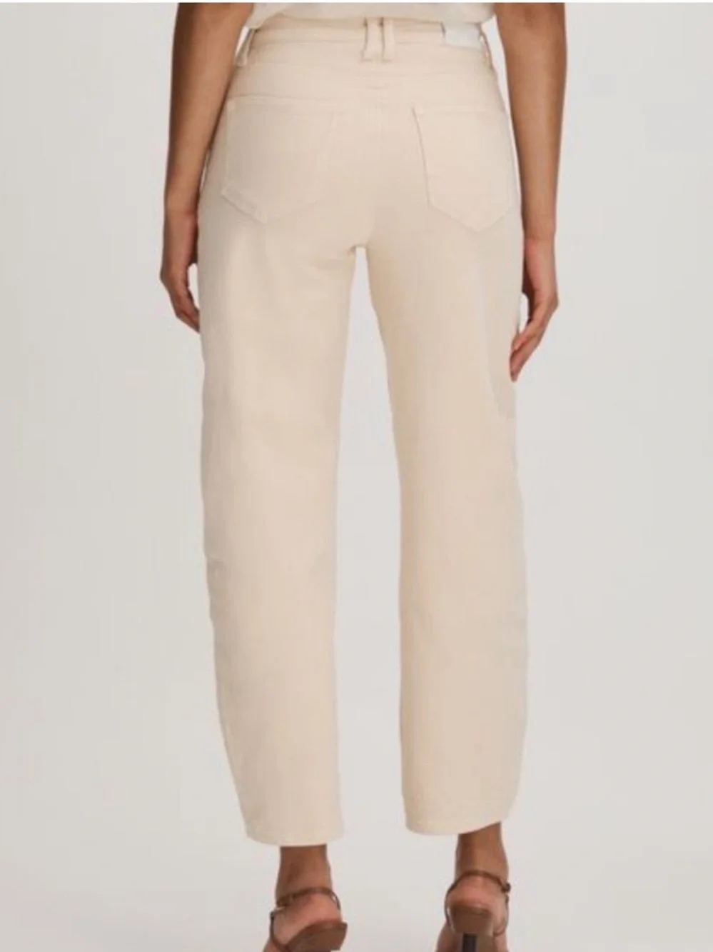 Paige ALEXIS High Waist Ankle Barrel Cargo Jeans Blonde Sand Sz 28